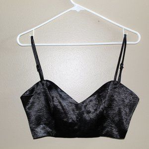 Silky Black Crop Top